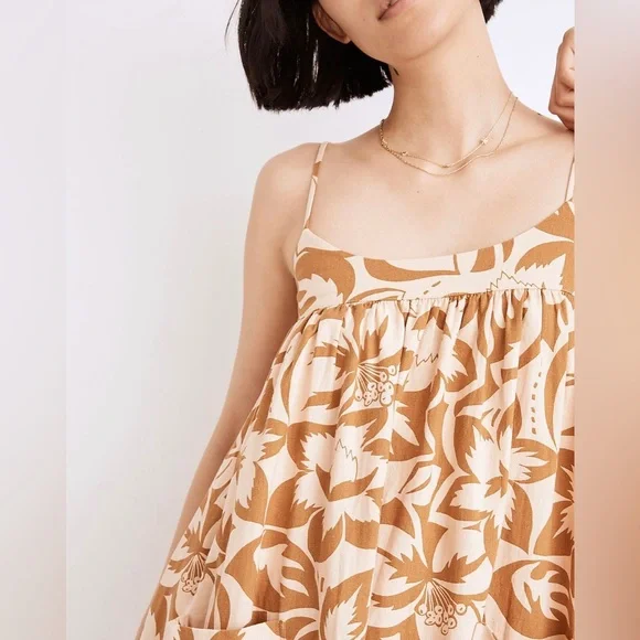 Madewell Linen-Blend Cami Midi Dress in Tropicale Floral - Picture 3 of 13